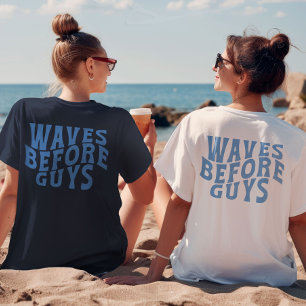 Camiseta Ondas Antes Da Férias De Praia Das Raparigas De Ve