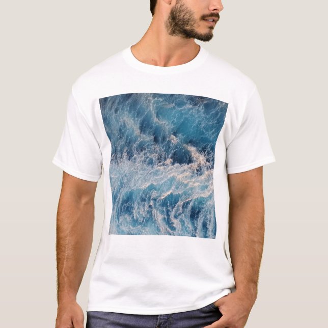 Camiseta Ondas azuis do oceano (Frente)