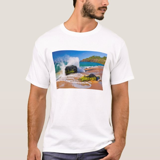 Camiseta Ondas batem na praia, Havaí (Frente)