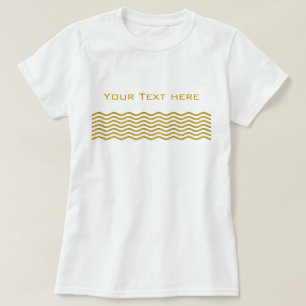 Camiseta Ondas bonito - ouro + seu backgr, texto e ideias