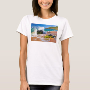 Camiseta Ondas caem na praia, Havaí
