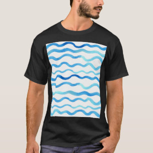 Camiseta Ondas De Aquarela: Turquesa Azul Sem Vista.