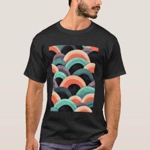 Camiseta Ondas de Arco-íris Abstratas Arte de Design Modern