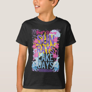Camiseta Ondas de Barco Raios de Sol Dias de Lago Férias de