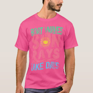 Camiseta Ondas de Barco Raios de Sol Dias de Lago Férias de