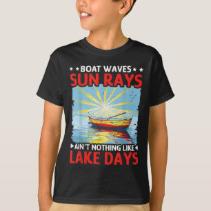 Camiseta Ondas de Barco Raios de Sol Nada Como Dias de Lago