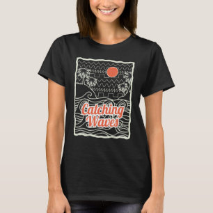 Camiseta Ondas de Captura Retro Synthwave Forma de Onda 80s