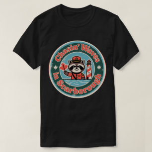 Camiseta Ondas de Guaxinim Retro Scarborough