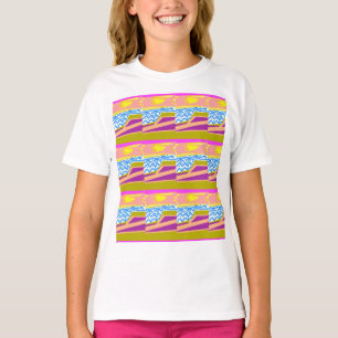 Camiseta Ondas de Iate ao Pôr do Sol 
