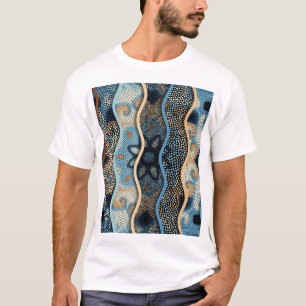 Camiseta Ondas de ornamentado: Textura de Azulejo Mosaico.