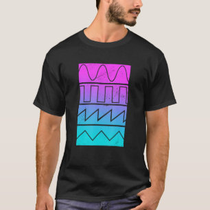 Camiseta Ondas de Sintetizador Tocador de Sintetizador Músi