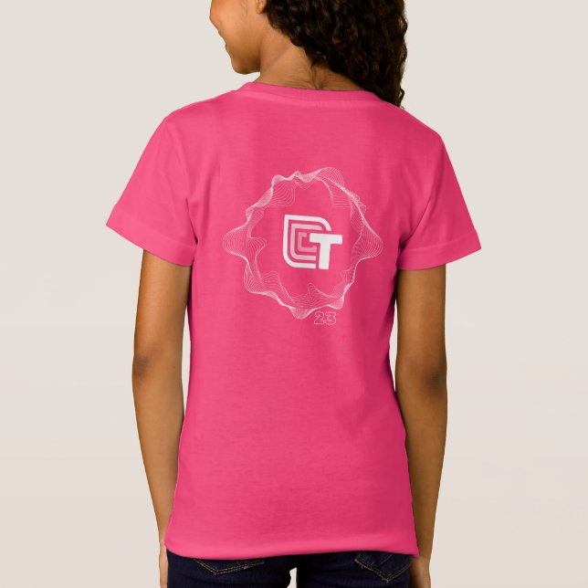 Camiseta Ondas de Tecnologia de Mudança de Teto para Menina (Verso)