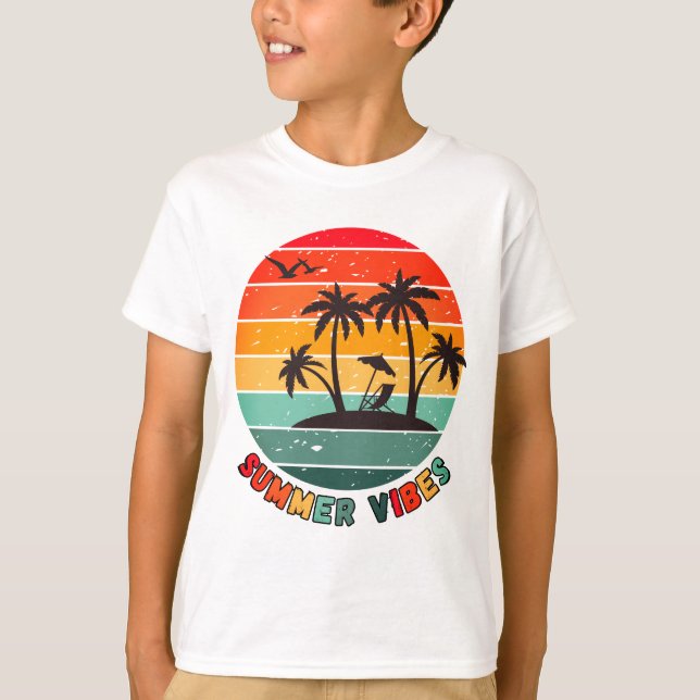 camiseta "ondas de verão" da moda (Frente)
