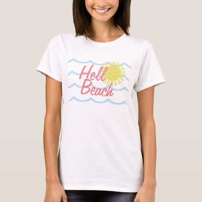 Camiseta Ondas de Verão do Sol Fofo (Frente)