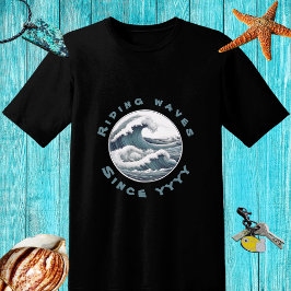 Camiseta Ondas deslizantes desde... cores azuis design