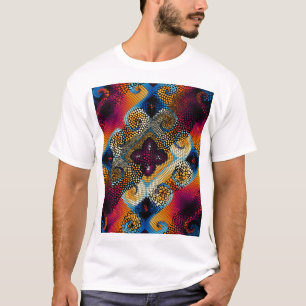 Camiseta Ondas Diagonais Ornamentais: Textura Mosaica