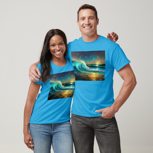 Camiseta Ondas Divergentes do Oceano Glittering (Unissex)