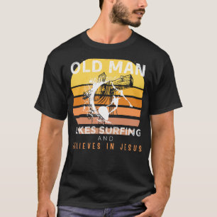 Camiseta Ondas divinas: Velho rabugento significa Jesus sur