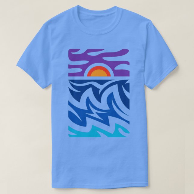 Camiseta Ondas do Mar Sol (Frente do Design)