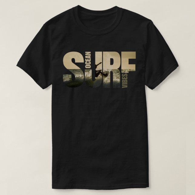 Camiseta Ondas do Oceano Amante do Surf  (Frente do Design)