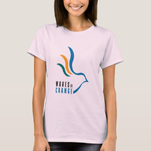 Camiseta Ondas do Orgânico T-shirt da mudança da senhora