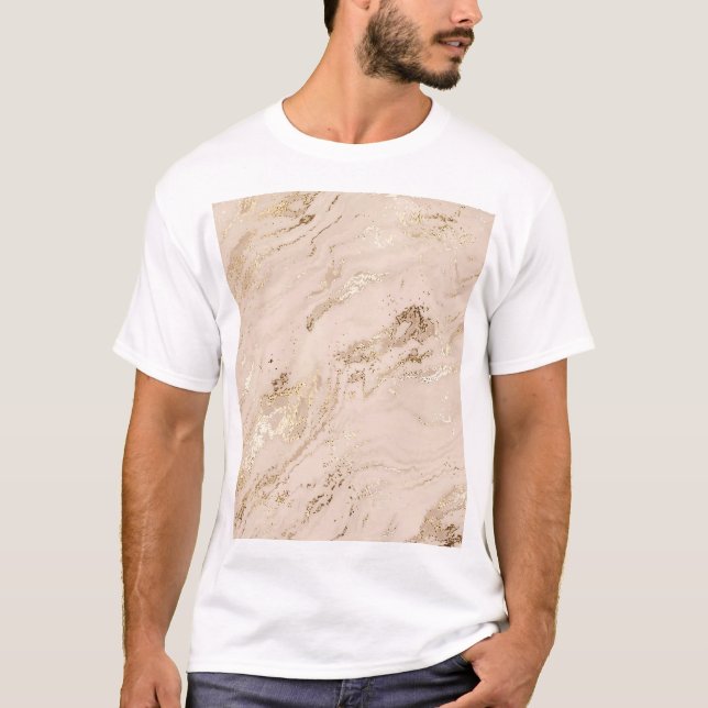 Camiseta Ondas Douradas: Abstrato Marble (Frente)