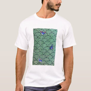 Camiseta Ondas e Aves Vintage