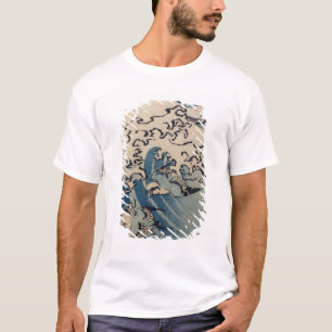 Camiseta Ondas e pássaros, c.1825 (impressão do woodblock