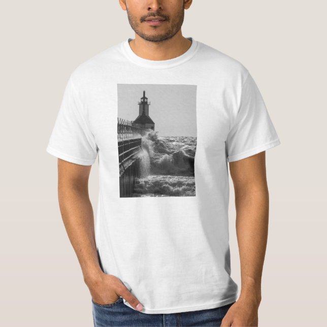 Camiseta Ondas Feridas Na Rua Joseph Grayscale (Frente)