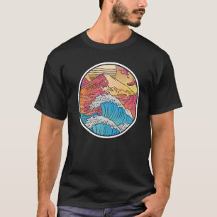 Camiseta Ondas Japonesas Kanagawa Monte Fuji Japão Vapo