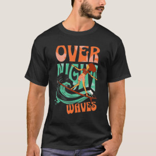 Camiseta Ondas Noturnas Ondas Vintage Surfe