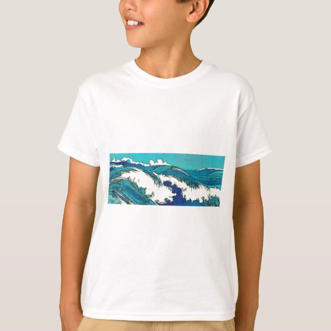 Camiseta Ondas oceânicas PixDezines konen uehara, 上 原 (Frente)