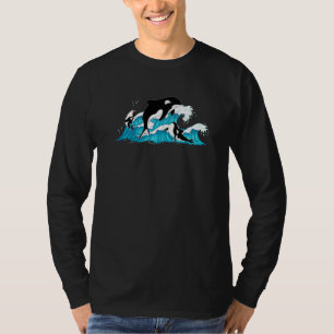 Camiseta Ondas Oceano Animal Baleia Assassina Orca