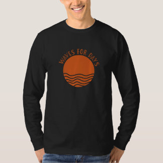 Camiseta Ondas Por Dias Garota Surfista Menino Prancha de