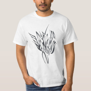 Camiseta Ondas Preto Branco Arte Tribal Tatuagem Abstrata
