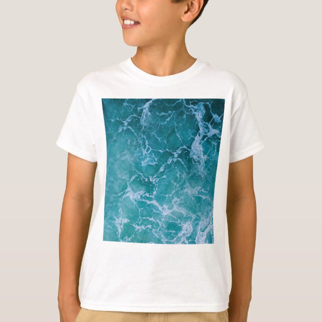 Camiseta Ondas profundas do oceano azul (Frente)