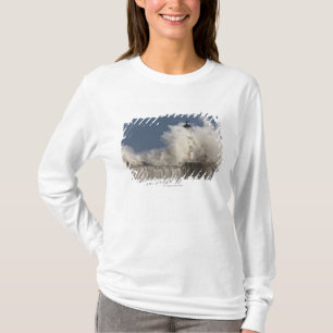Camiseta Ondas que deixam de funcionar acima contra um