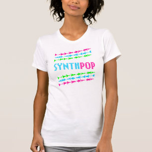 Camiseta Ondas sadias Synth de Corey do pop de néon retro
