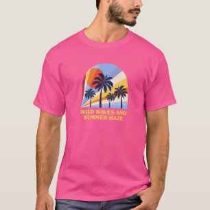 Camiseta Ondas Selvagens E Praia De Summer Hazard Surfing O