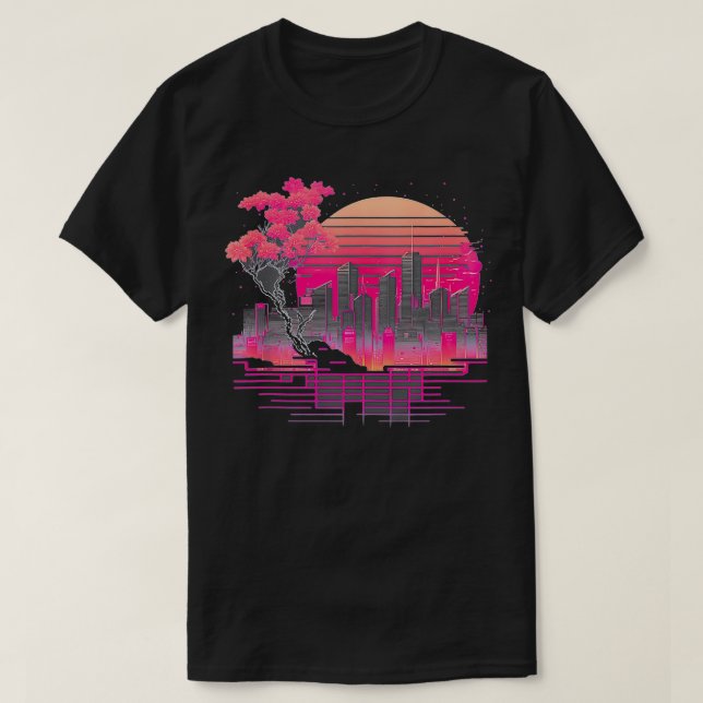 Camiseta Ondas sintéticas 80s (Frente do Design)