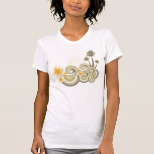 Camiseta Ondas Tropicais Amarelo Hibiscus Palm Treze