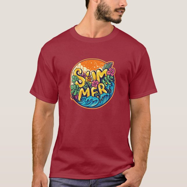 Camiseta Ondas tropicais típicas de verão (Frente)