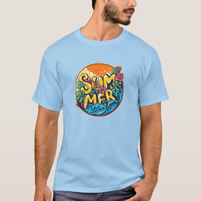 Camiseta Ondas tropicais típicas de verão (Frente)