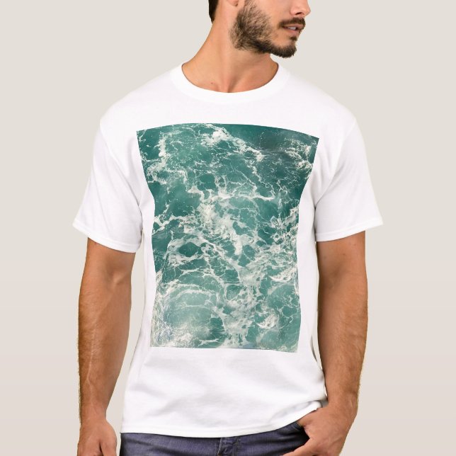 Camiseta Ondas Verdes Azuis (Frente)