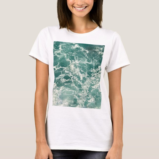 Camiseta Ondas Verdes Azuis (Frente)