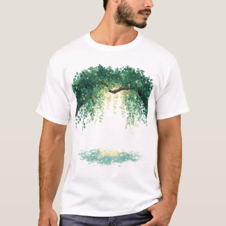 Camiseta onde a luz cai suavemente, estética suave, sonho