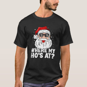 Camiseta Onde a minha mão está em Papais noeis de Natal eng