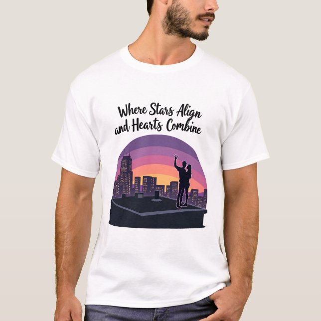 Camiseta Onde as estrelas se alinham - Linha do horizonte R (Frente)