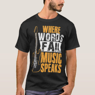 Camiseta Onde as palavras falham música fala música ao long