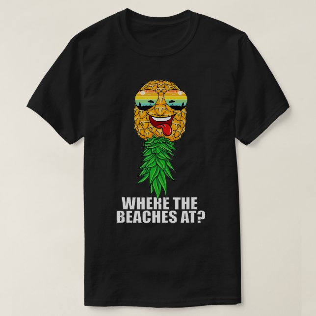Camiseta Onde as praias nas férias de Swinger estão de cabe (Frente do Design)